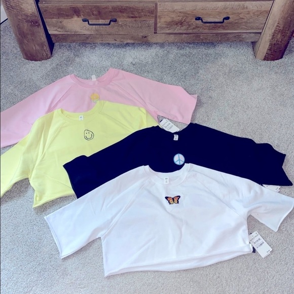 Nordstrom Black Crop Top with Peace Sign ☮️ - Picture 3 of 3